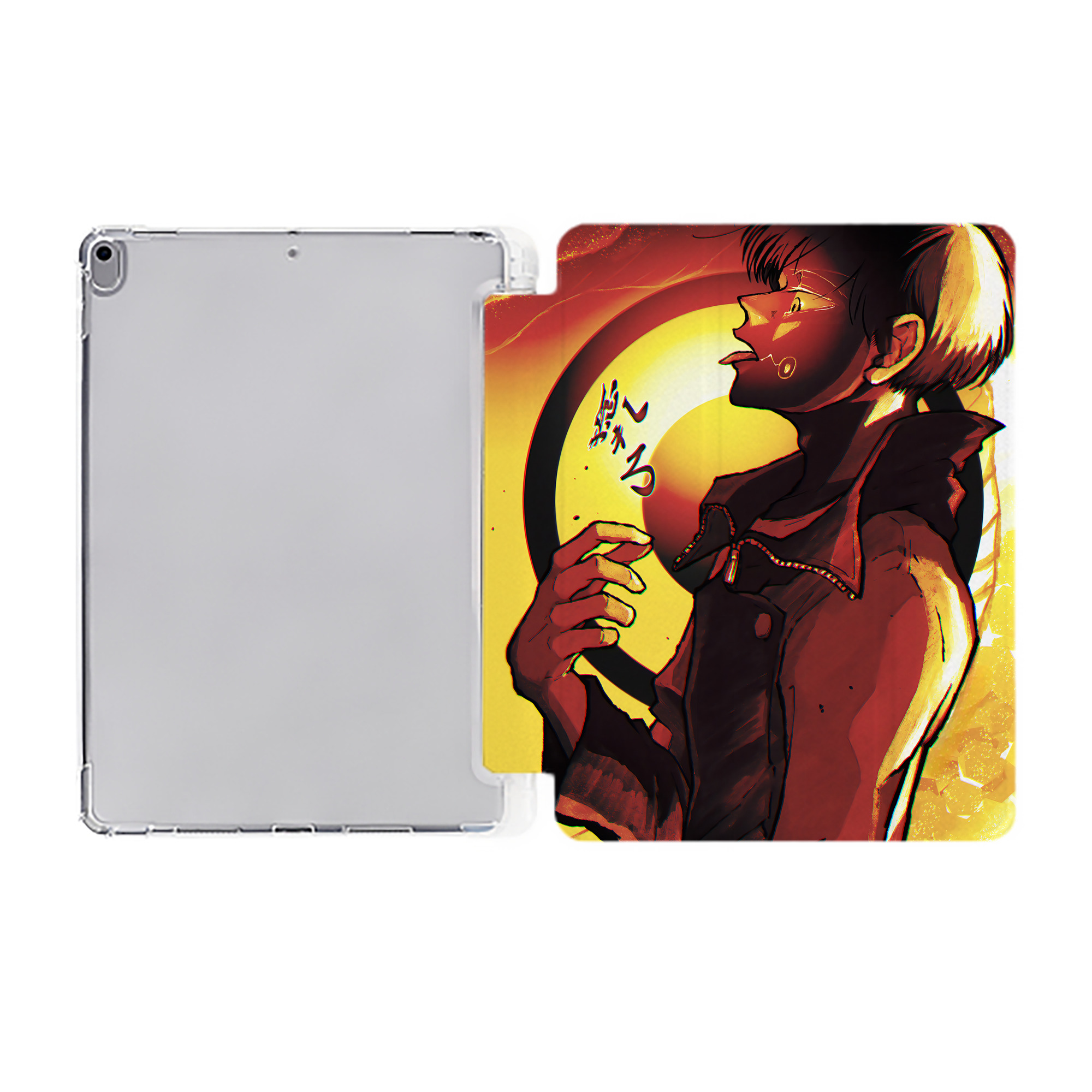 （画像用） 呪術廻戦 Jujutsu Kaisen IPad ケース ペン収納付き 三つ折りスタンド PUレザー×シリコン 対応機種9.5/10.5/10.9インチ